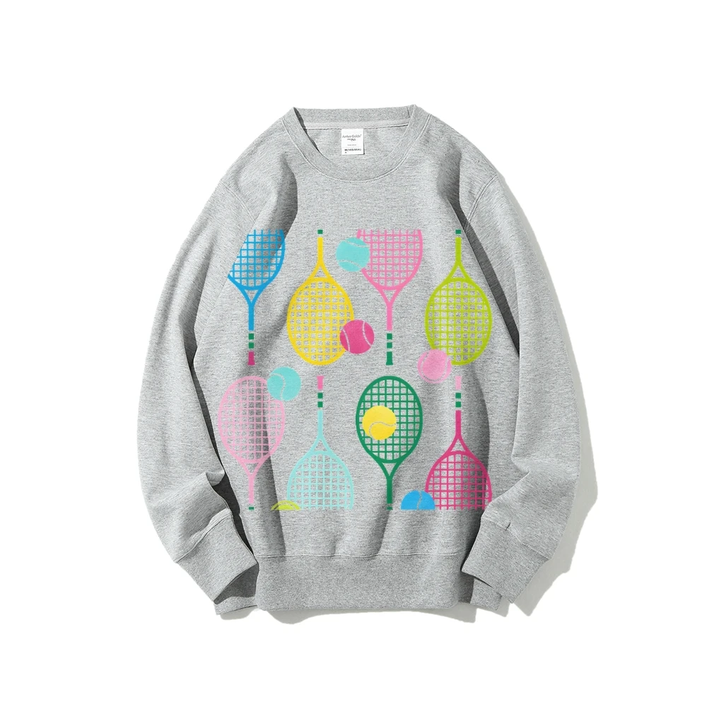 

Casual Crewneck Sweatshirt Graphic Hoodie Tennis Racket Hoodie Premium Cotton High Quality Oversize Colorful Y2K Style