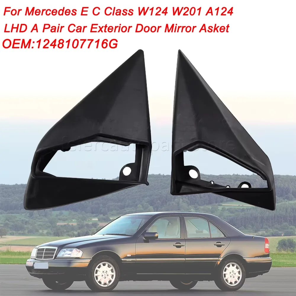 2 Stück LHD Außenspiegel-Gummidichtungen A1248100879 A1248107716 für Mercedes W201 W124 A124 C124 S124 Seitenspiegel-Dichtungen