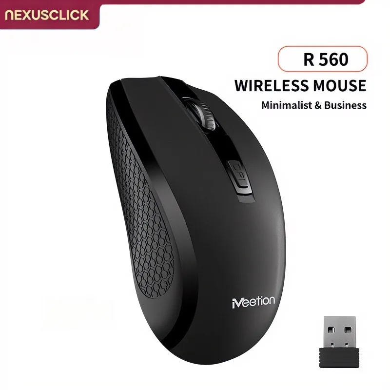 NexusClick 2.4G Wireless Ergonomic Office Mouse, Adjustable 1600 DPI Plug & Play Portable Computer Mouse for Laptop Home Office