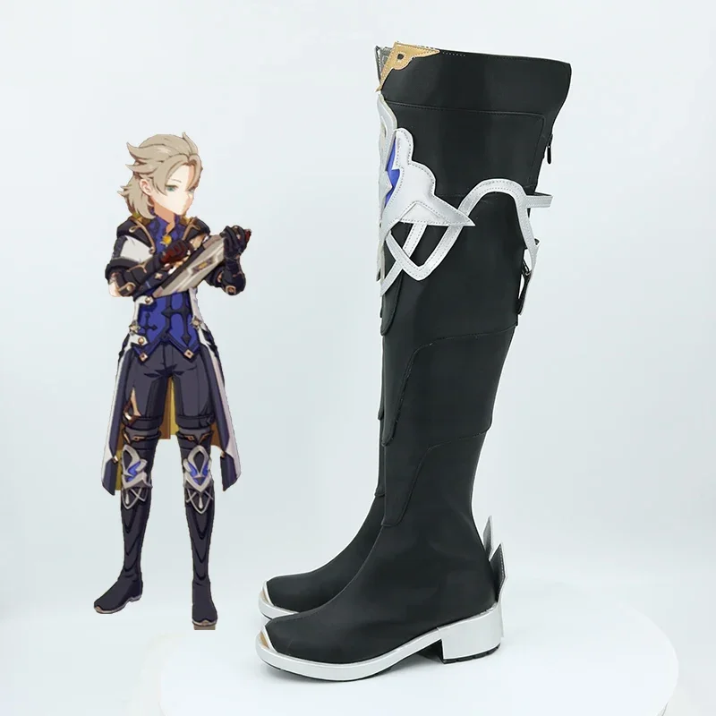 Gra Genshin Impact Cosplay Mondstadt Albedo buty impreza z okazji Halloween fantazyjne buty do kolan kostiumy karnawał dostosowane JS8025