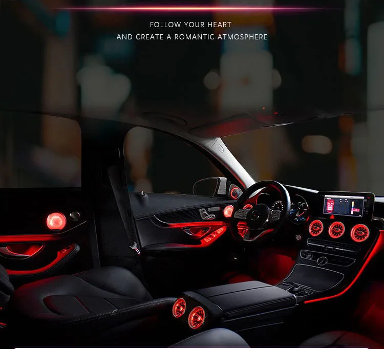 For Mercedes-Benz C E Class C260L GLC E300L Wholesale Full Set 64 Colors Ambient Lighting Upgrade Kit Interior Light Accessories