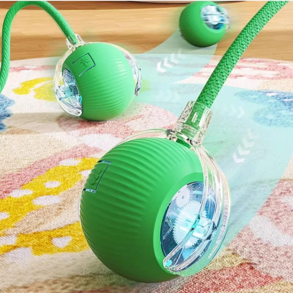 Smart Dog Ball Toys USB Charging Electronic Interactive Automatic Rolling Balls for Dog Cats Puppy Kitten Simulated Tail Toys