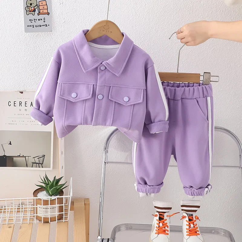 

New Spring Autumn Baby Clothes Children Long Sleeved Jacket Pants 2Pcs/Sets Kids Girls Clothing Infant Costume Toddler Outfits