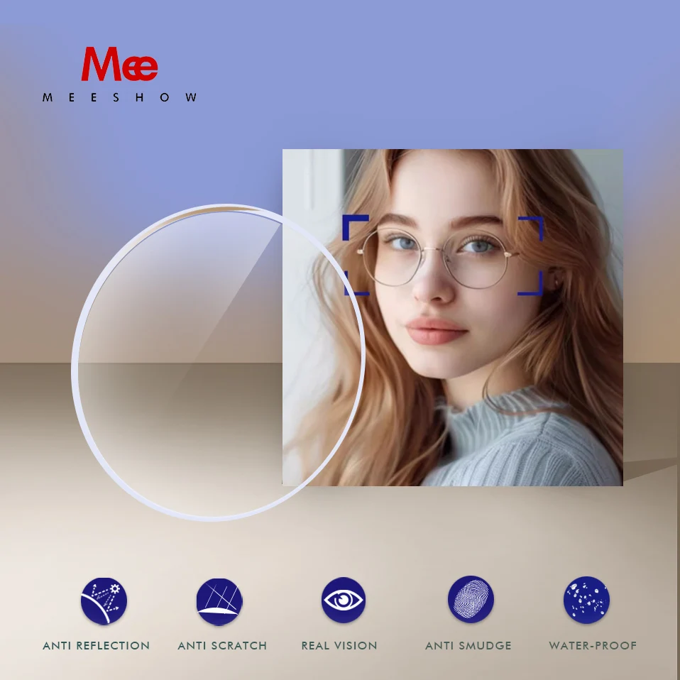 

MEESHOW Anti Blue Light Blocking Lens Top Quantity Anti-reflective Optical Prescription Aspheric Glasses Lenses Myopia Hyperopia