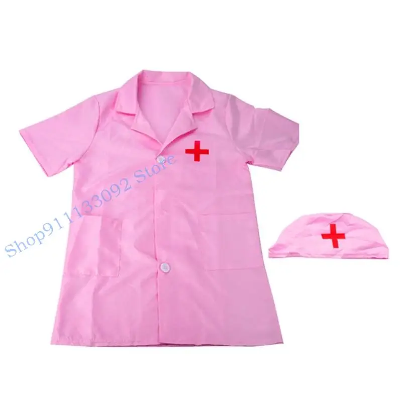 زي طبيب H9ED للأطفال والبنات والأولاد، مجموعة ملابس لعب دور الطبيب في الهالوين #5