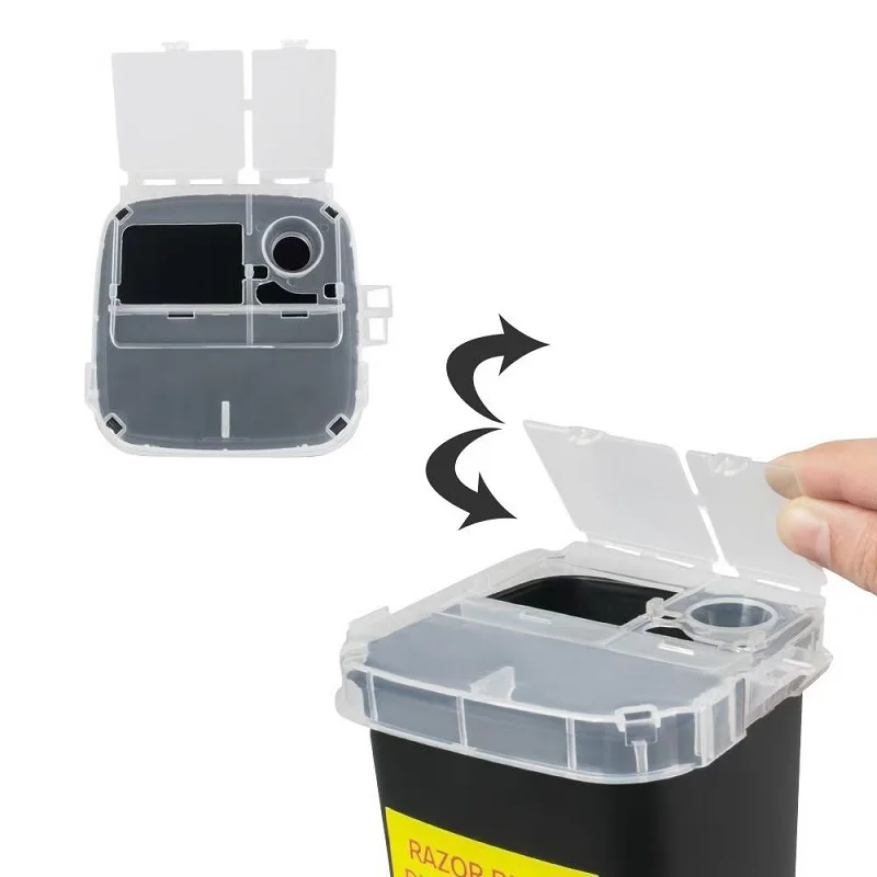 Barber Shop Accessories Feather Razor Blade Disposal Case Trash Can Easy to Be Cleaned Disposable Recycling Bin Box view 5