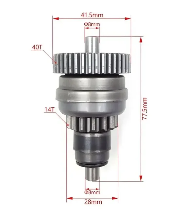 Zębatka rozrusznika Bendix do motocykli KTM 250 300 2017-2022 55440126000 GT125 ET150 Piaggio Fly 125 Fly 150 Liberty 125 150 200 — zdjęcie 6