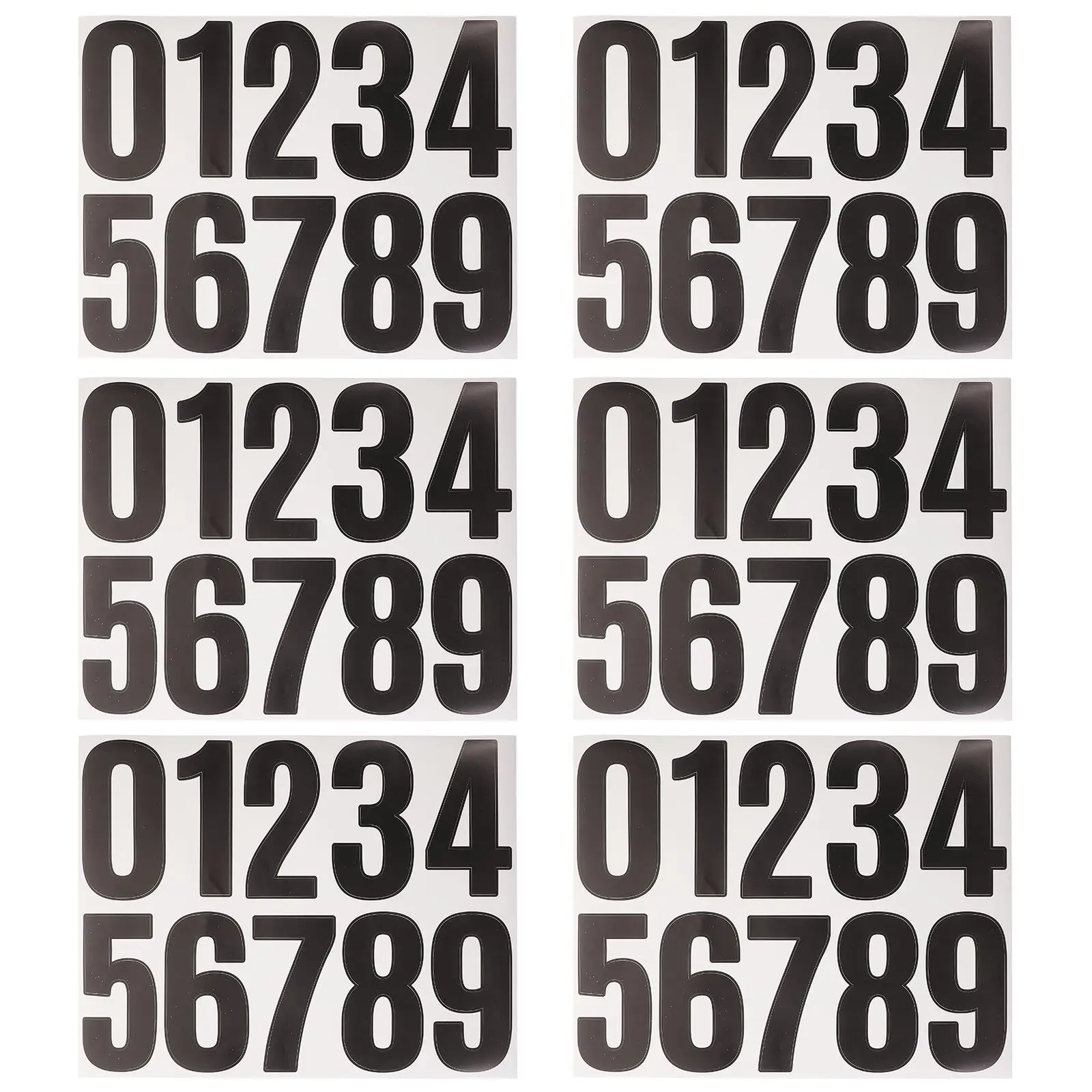 6 Sheets Number Sticker Big Large Numeral Number Stickers For Mailbox Stationery DIY Self-Adhesive Waterproof Home Decor