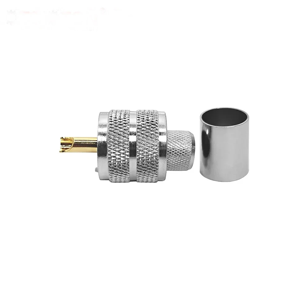 

UHF PL259 Male Crimp Connector for Rg8/rg213/rg214 Cable Lmr400 Rf Coaxial Connector CNC Brass PTFE Usb Type C Male to Female