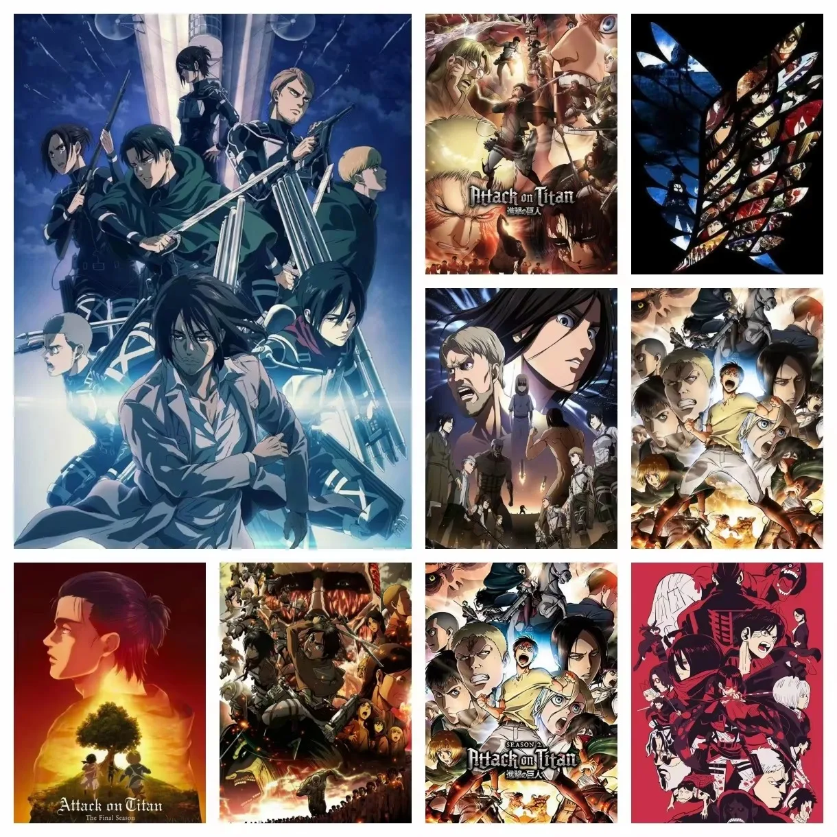 Oil Painting by Number Kit Attack on Titan Levi Ackerman Mikasa Anime Canvas Wall Art for Adults DIY Home Decor Gift