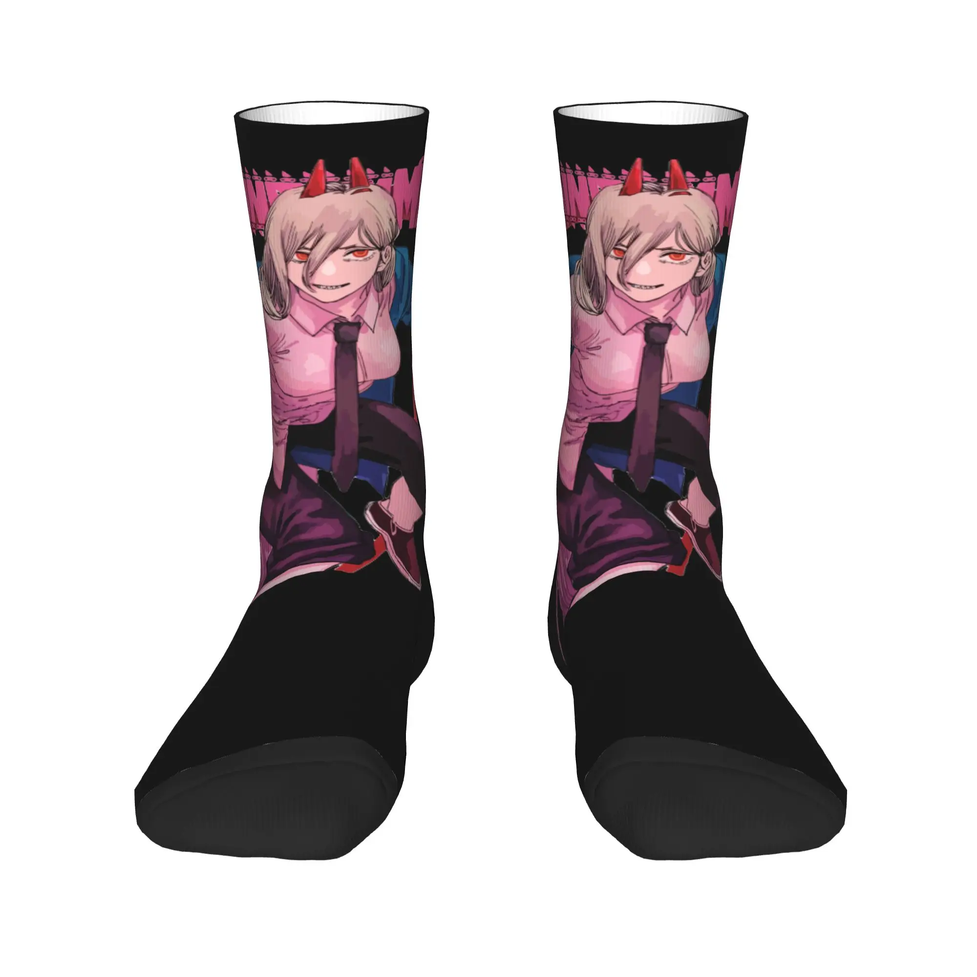 Autumn Winter Cool Unisex Chainsaw Man Power Socks Anime Manga Breathable Crew Socks