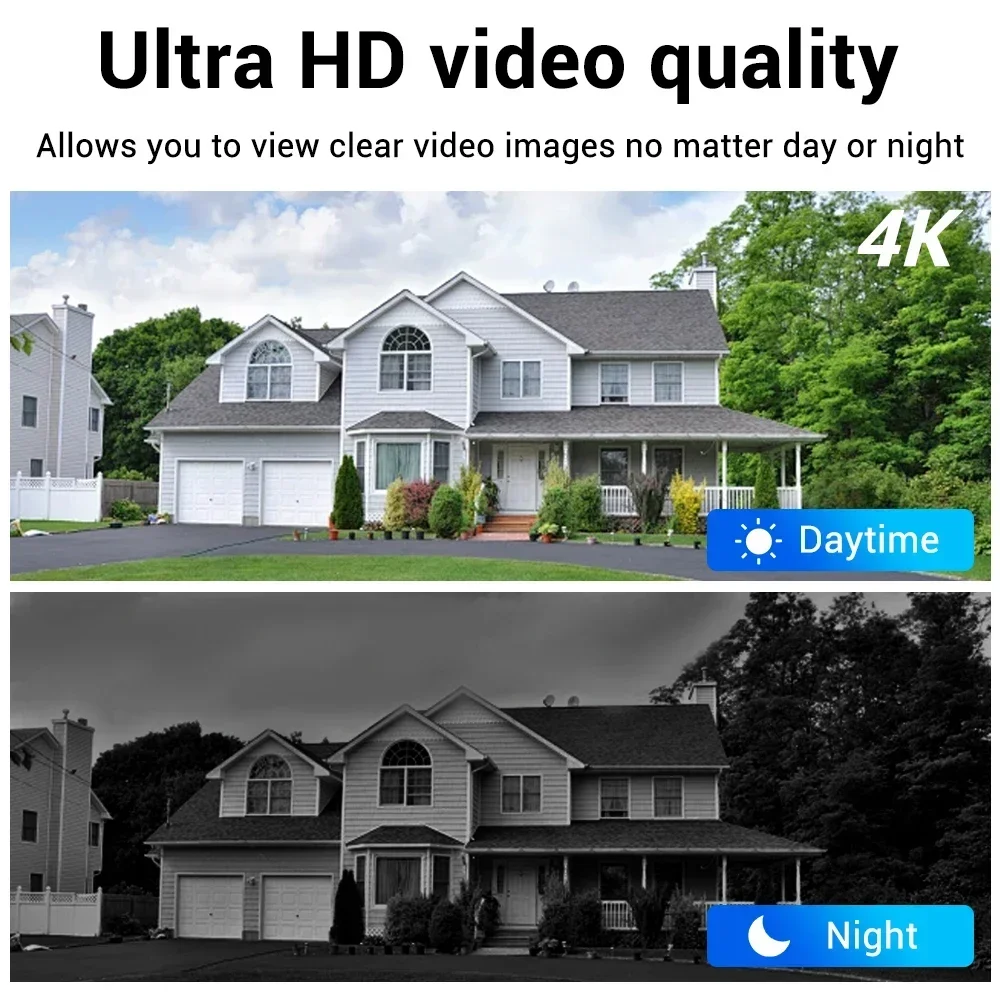 كاميرا 4K POE IPC لنظام NVR، كاميرا CCTV للأمن الخارجي بدقة 8 ميجابكسل مع رؤية ليلية ملونة، كشف المركبات البشرية، IP66