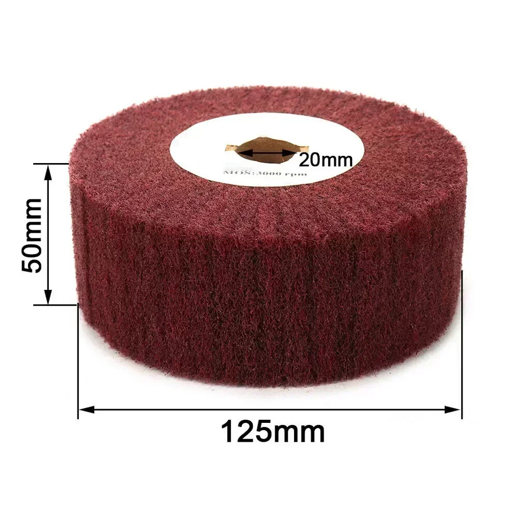 Abrasive Nylon Grinding Wheel 320# Scouring Pad Non-Woven Flap  Wheels Polishing Disc Buffing Without Sand 125*50