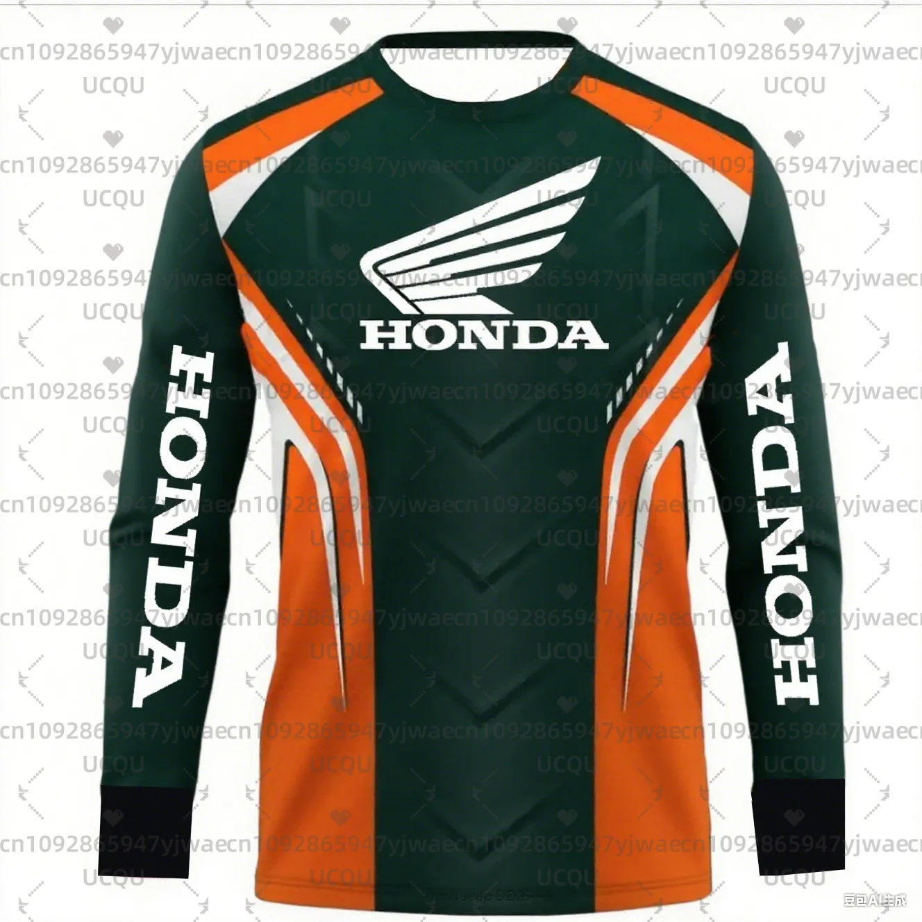 الربيع والخريف ثلاثية الأبعاد الطباعة Motociclista السائق Deportiva التجفيف السريع بأكمام طويلة هوندا ركوب قمم تي شيرت للرجال والنساء