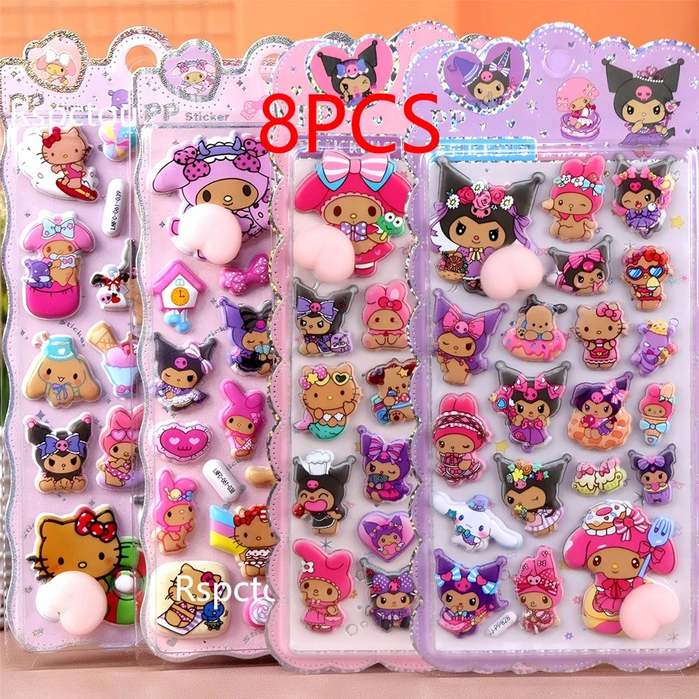 

Funny Creative Cute Sanrio Soft Butt Stickers Kawaii 3D Pinched Decompression Bubble Sticker DIY Phone Laptop Diary Decals Decor