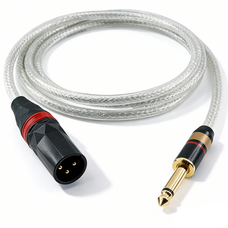 GOLLEY LION Mic Cord Jack 6.35mm 6.5mm Male To XLR Male 1/4'' To XLR Microphone Audio Cable for Speaker Guitar Amplifier AMP