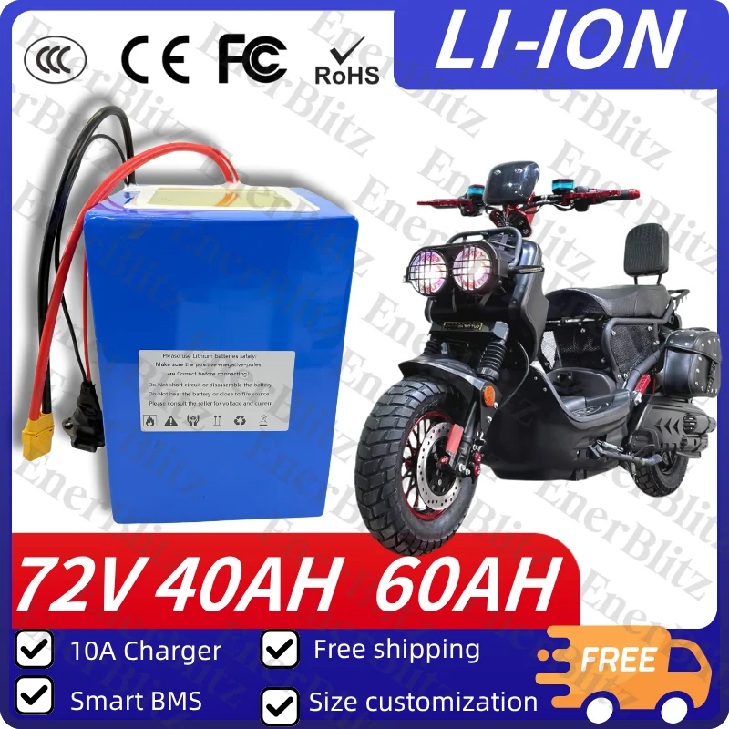 

Литий-ионный аккумулятор EB 72v 40Ah 60Ah li ion 50A 100A 150A 200A BMS 3000w 5000w 8000w 12000w скутер go cart мотоцикл