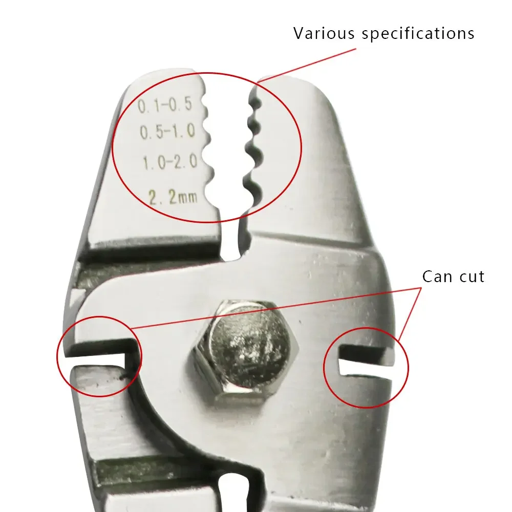 Imagem -04 - Alicate de Pesca de Corda de Fio Crimpers Mangas de Crimpagem Conjunto Combinado com 150 Peças Virola Kit de Ferramentas Aço Inoxidável
