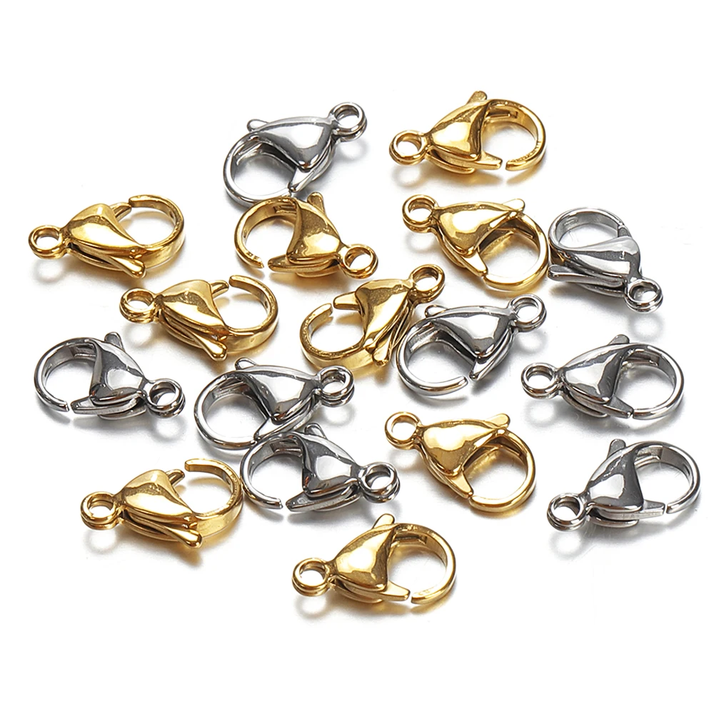 40pcs/20pcs No Fade Stainless Steel Gold Color Lobster Clasp Claw Clasps for Jewelry Making DIY Bracelet Necklace Connectors