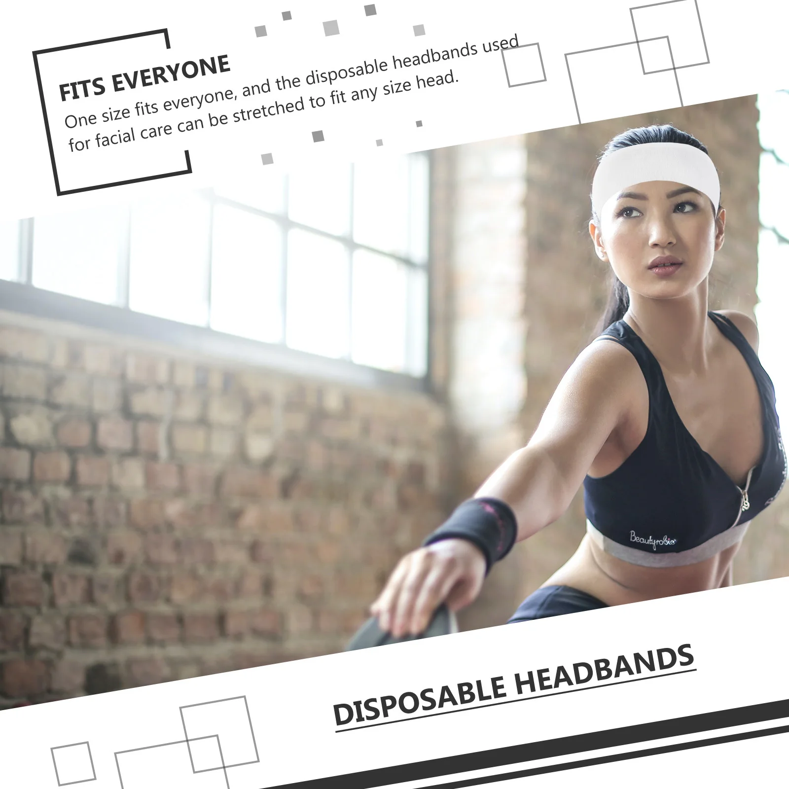 

100Pcs Non-Woven Disposable Headbands Facial Spa Hairbands Skin Care Makeup Salon Beauty Wraps White Non-Woven Hairbands