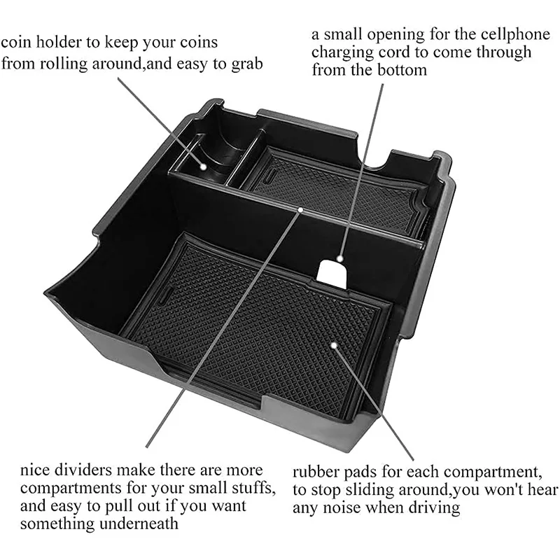 Center Console Organizer Tray for Subaru Crosstrek 2018-2024 and Impreza 2017 2018 2019 2020 2021 2022 2023 Armrest Accessories