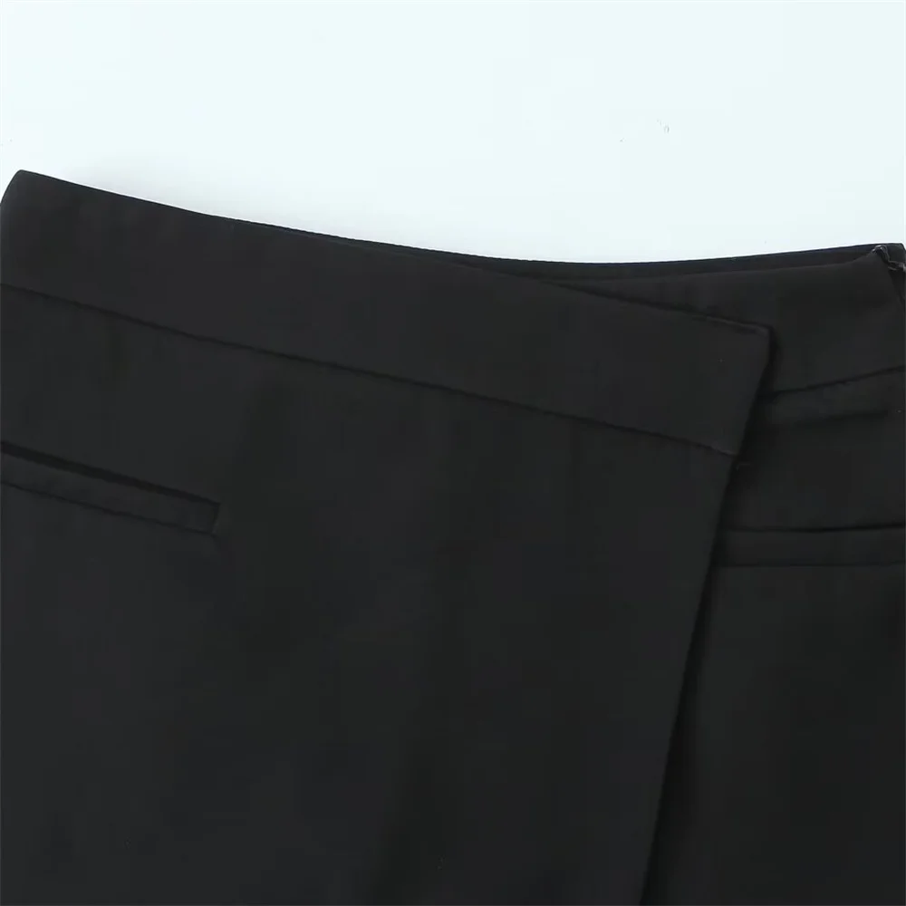 تنورة غير متماثلة للخصر للنساء ، تنورة نصف ضيقة ، ملفوفة في وشاح ، أحادية اللون ، جديدة ، ربيعية #6