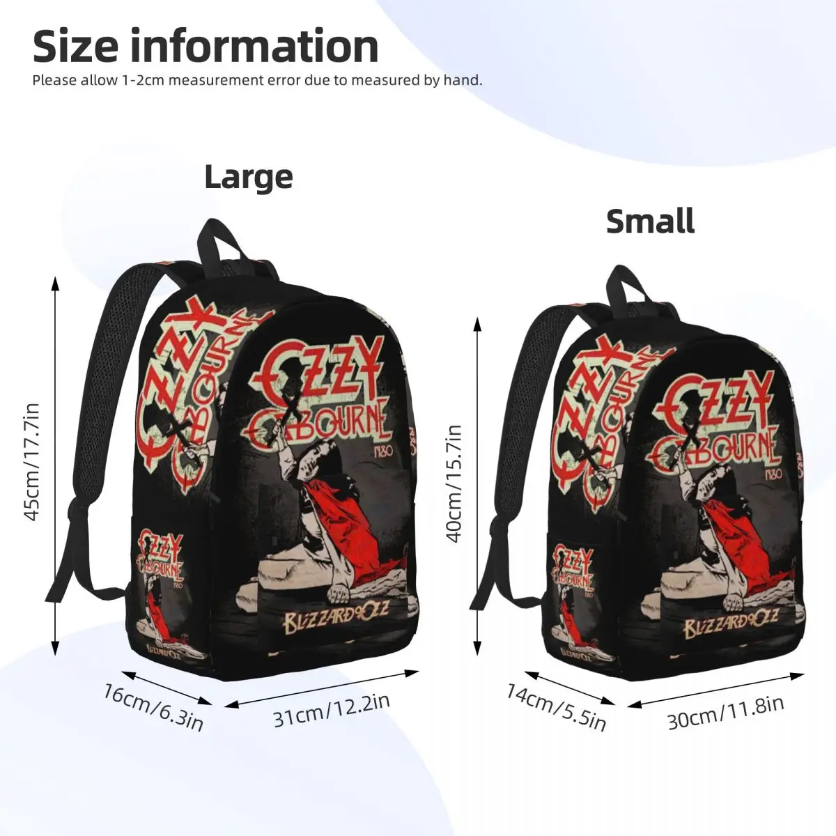 Ozzy oskov Heavy Metal Band Rock mochila de lona para viaje, mochila escolar para ordenador portátil, Prince Of Darkness, bolsas de día para estudiantes universitarios