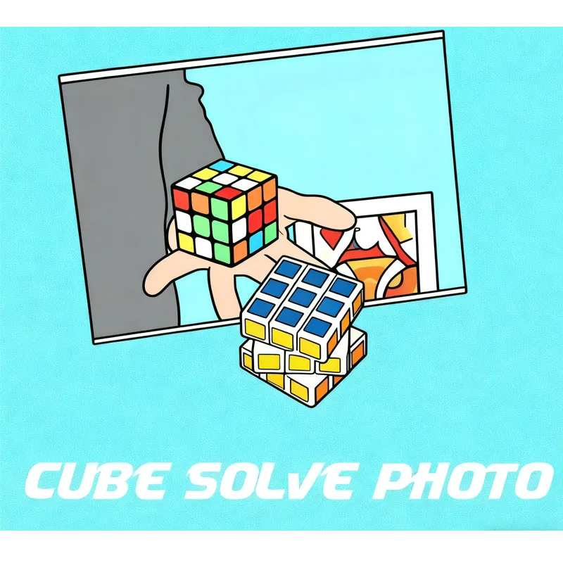 

Куб решает фотографию Волшебные трюки Мгновенно решает смешанный куб в фото Визуальная магия Крупным планом иллюзии Уловки Ментализм Реквизит