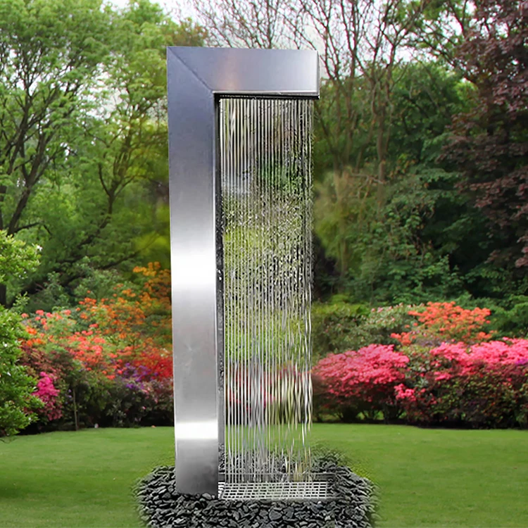 

Простой уличный садовый декор по индивидуальному заказу, современная скульптура из нержавеющей стали, фонтан для занавески для воды