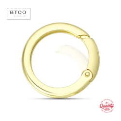 14K Gold Filled Round Push Clasp Lock Connector Enhancer Hanger for Pendants Charms Bracelets Necklaces, 3 Size