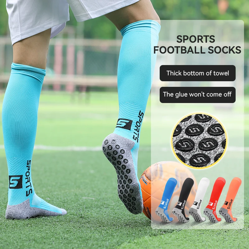 Professional Football Cut Socks Sports Long Tube Rubber Particle Anti-Slip Man Soccer Thickened Towel Bottom Sweat Absorbing