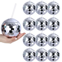 Creative Sparkling Round Ball Cup Discoball Plastic Straw Cup Girl Shaped Cup 600ML