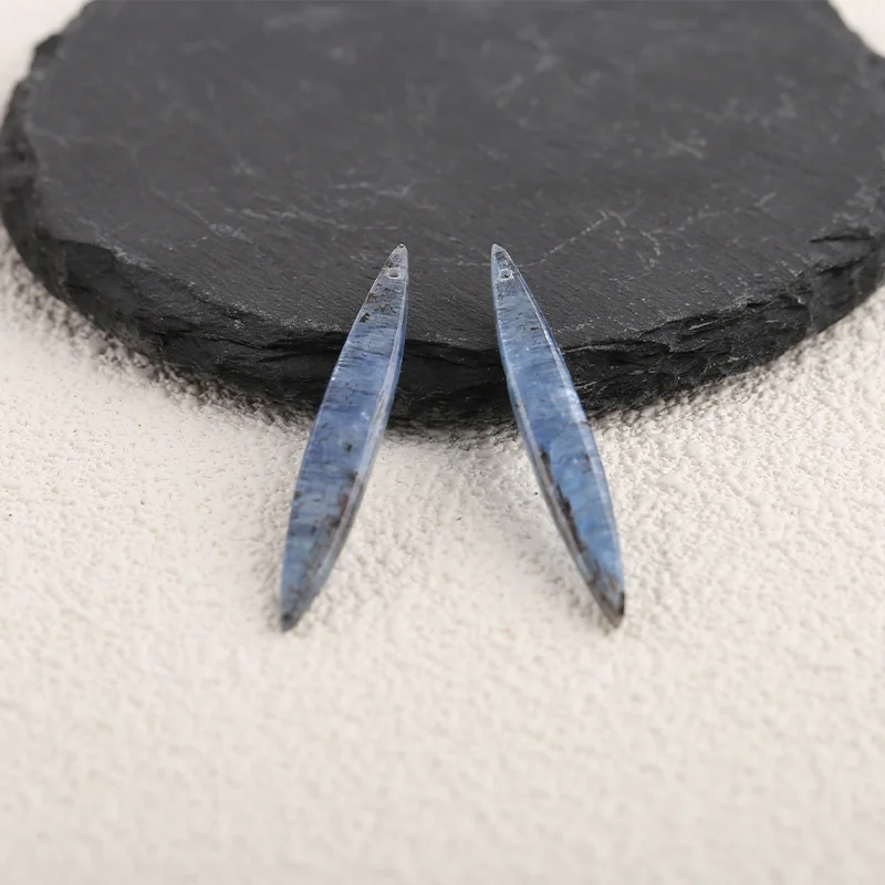 Natural Stone Blue Kyanite Jewelry Making Beads,Semiprecious Fashion Marquise Earrings Jewelry Accessories For Women 51x7x4mm