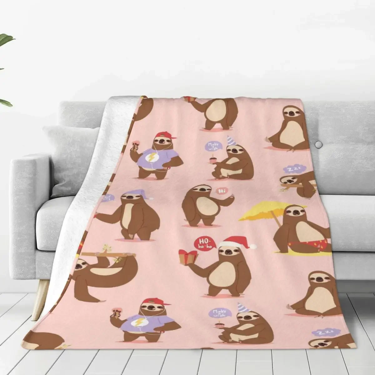 

Cartoon Plaid Baby Blanket Sofa Cover Flannel Summer Colllage Animal Thin Throw Blanket for Home Office Plush Thin Quilt