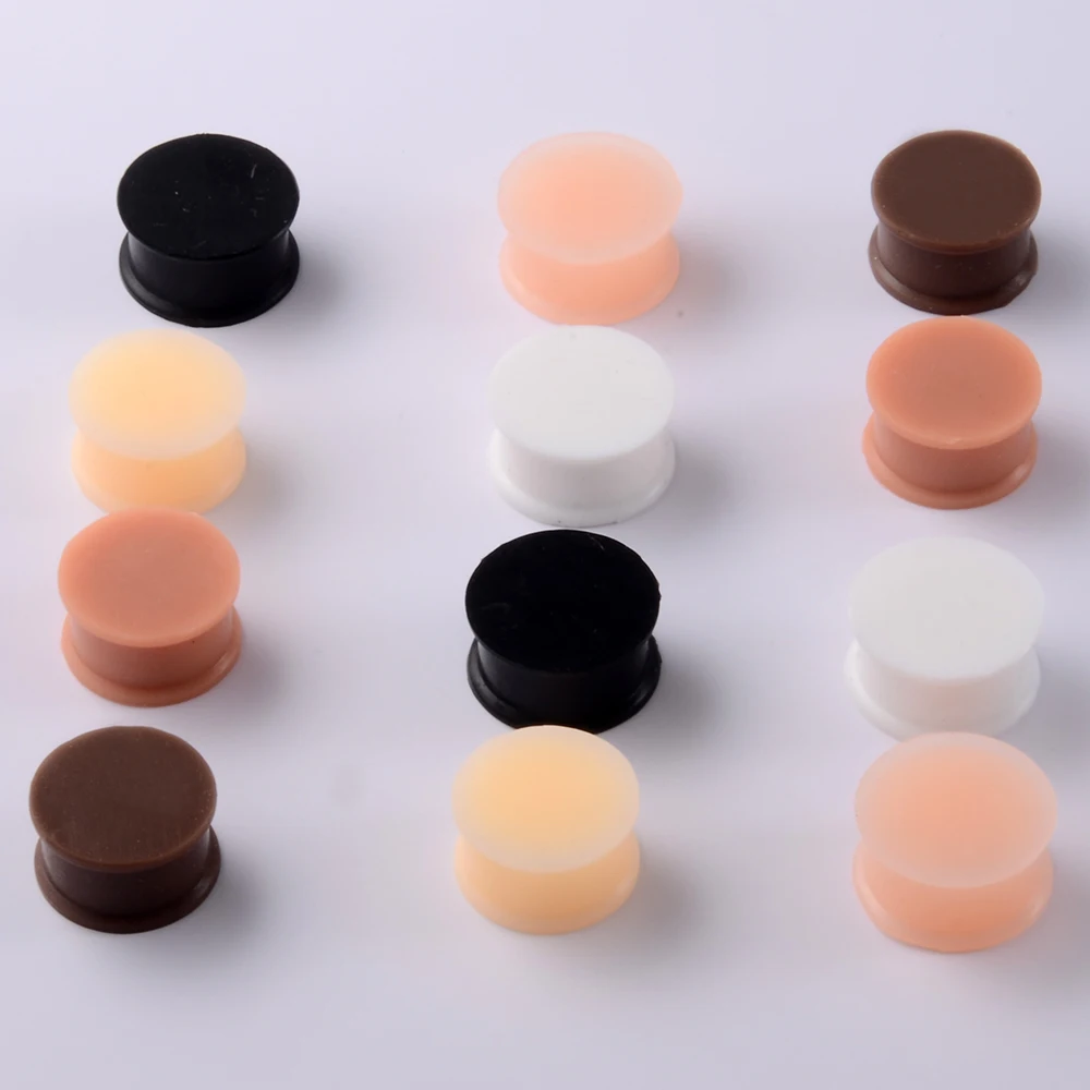 3-50mm Silicone Double Flared Ear Plugs Piercing Expander Piercing Ear Tunnels Stretchers Plug Oreille Ear Gauges Body Jewelry