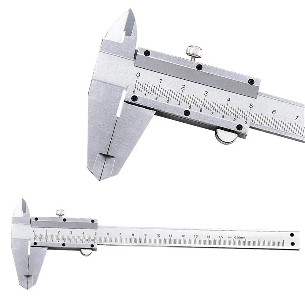 Calibrador Vernier profesional de acero inoxidable, herramienta de medición de calibre deslizante de 0-150mm, Micrómetro de paso de profundidad interior y exterior