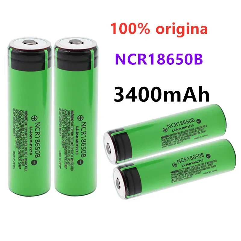 100% New Original NCR18650B 3.7v 3400mAh 18650 rechargeable lithium battery for Panasonic flashlight batteries+Pointed