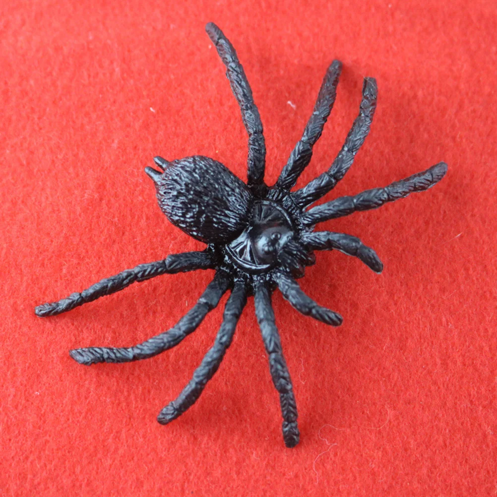 10 Pcs Plastic Black Spiders Prank Joking Funny Gadgets Decor for Halloween Parties Carnivals Costume Party (Black)