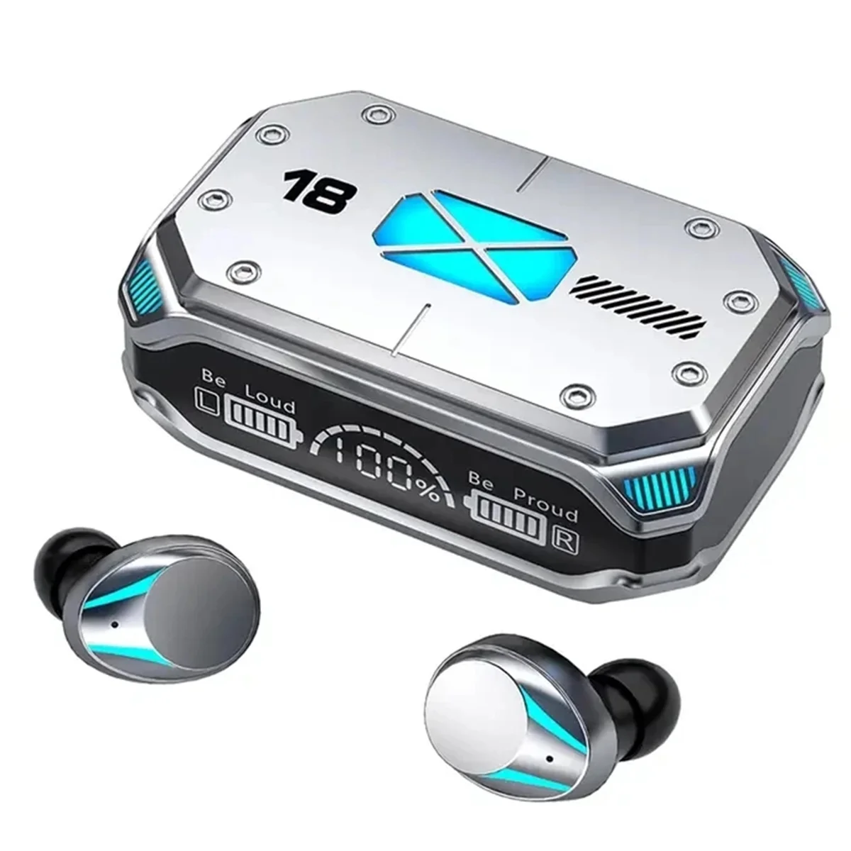 M41 TWS หูฟังสเตอริโอควบคุมเสียงแบบสัมผัส V5.3ชุดหูฟังบลูทูธไร้สายลดเสียงรบกวนแบบสปอร์ต