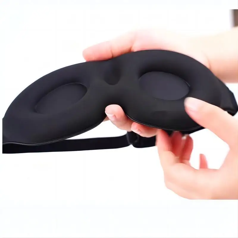 Black 3D Sleeping Eye Mask Memory Foam Shade Breathable Simple Adjustable Comfortable Comfortable No Pressure Eye Masks