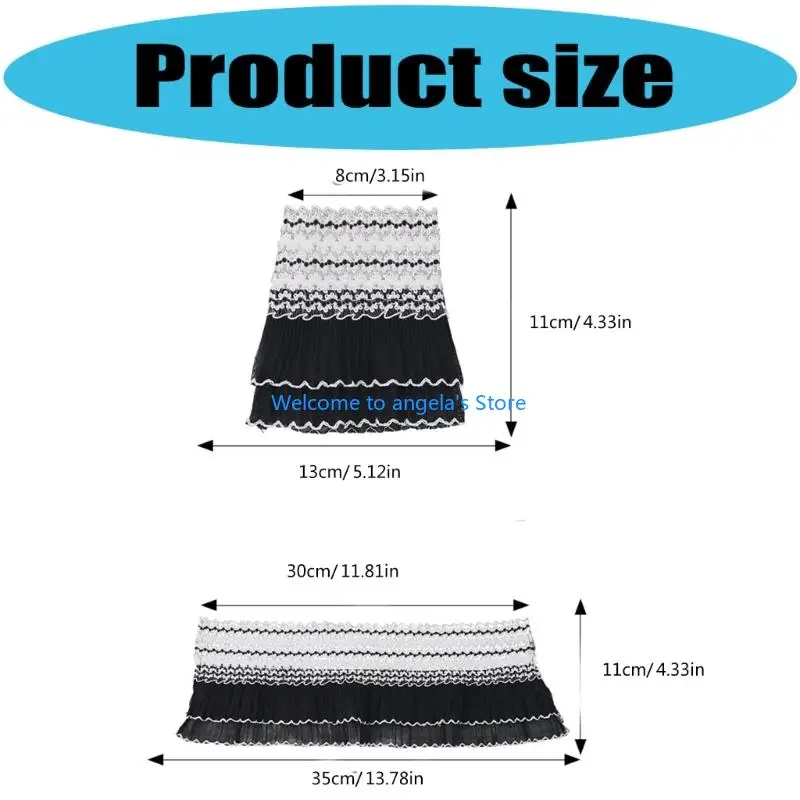 X4YC زخرفة دانتيل مفصلة للخادمة مزين بالدانتيل على الطراز القوطي، ملابس يومية متينة