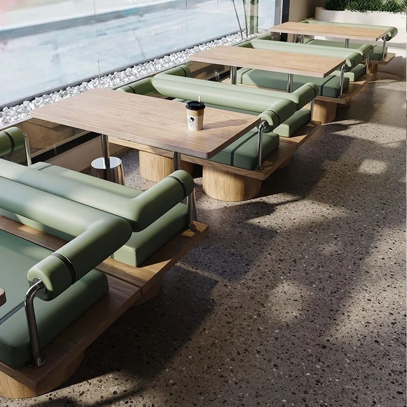 

High-quality Coffee Shop Commercial Stall Sofa And Dining Table And Chair Set