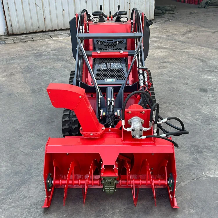 تخصيص بيع المصنع مباشرة قاذف الثلج منفاخ Snowplow مكنسة الثلج ل DRT450 جرافة انزلاقية صغيرة الواجهة الأمامية