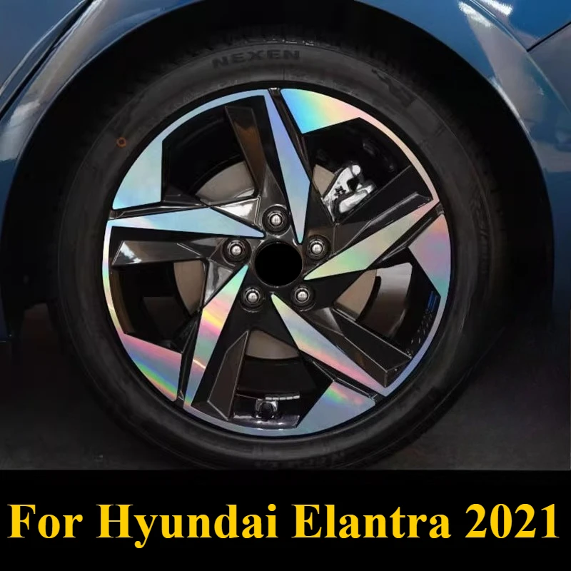 ​​For Hyundai Elantra 2021-2022 7th Gen: Wheel Rim Reflective Sticker - 4-Piece Set w/3M Adhesive & Easy Installation​
