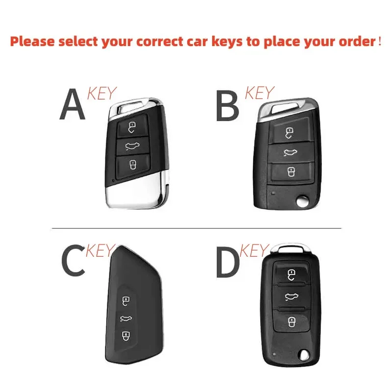 Carbon Fiber Car Key Case Cover Fob For VW Volkswagen Golf 7 8 MK7 Tiguan MK2 For SEAT Ateca Leon FR 2 Ibiza For Skoda Octavia