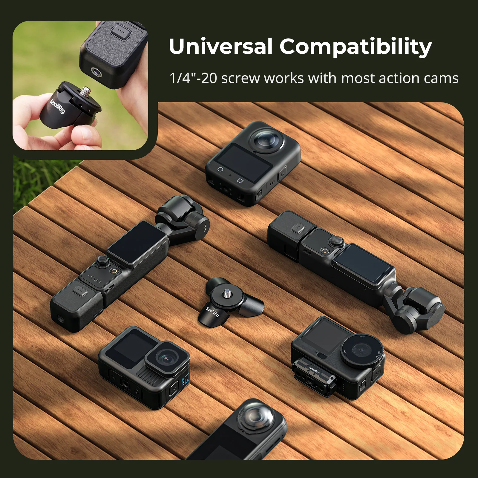 SmallRig Mini Statyw z Szybkim Montażem do DJI Osmo Pocket 4/3, Automatyczne Rozkładanie, Magnetyczne Mocowanie do DJI Osmo Pocket 4 Pro 6083 — zdjęcie produktu 6