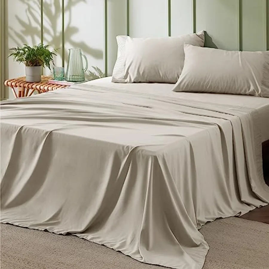 Sheet Sets - 4 Pieces Soft Cal Sheets - Breathable and Cooling - Hotel Luxury - Easy Care Polyester Microfiber Bedding for Wome