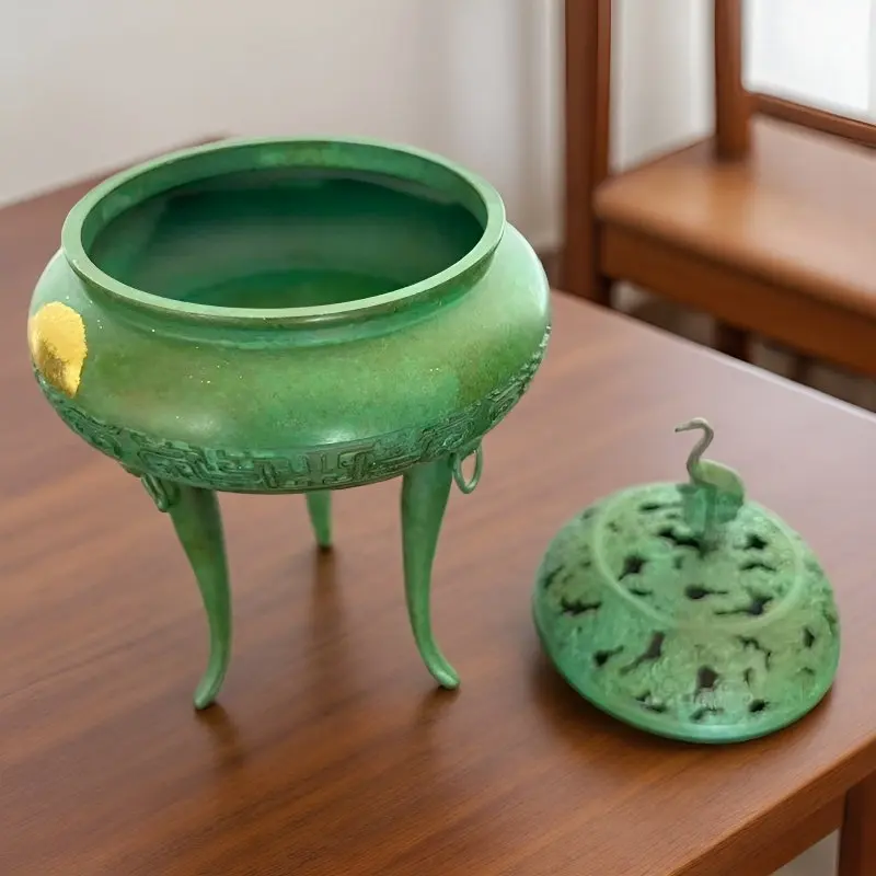 Antique- Three-Legged Copper , Chinese-Style Home Use, Burner For Burning Incense,