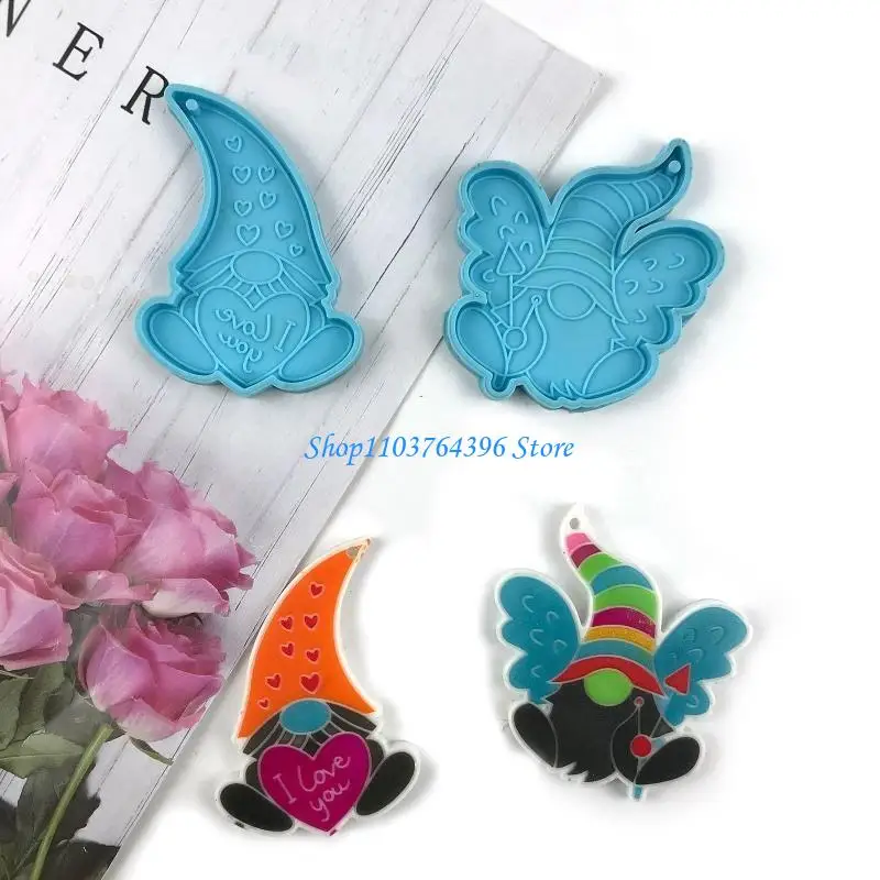 عيد الفصح جنوم المفاتيح الايبوكسي الراتنج العفن DIY الحرف مجوهرات الصب أداة كيرينغ قلادة قالب من السيليكون #3