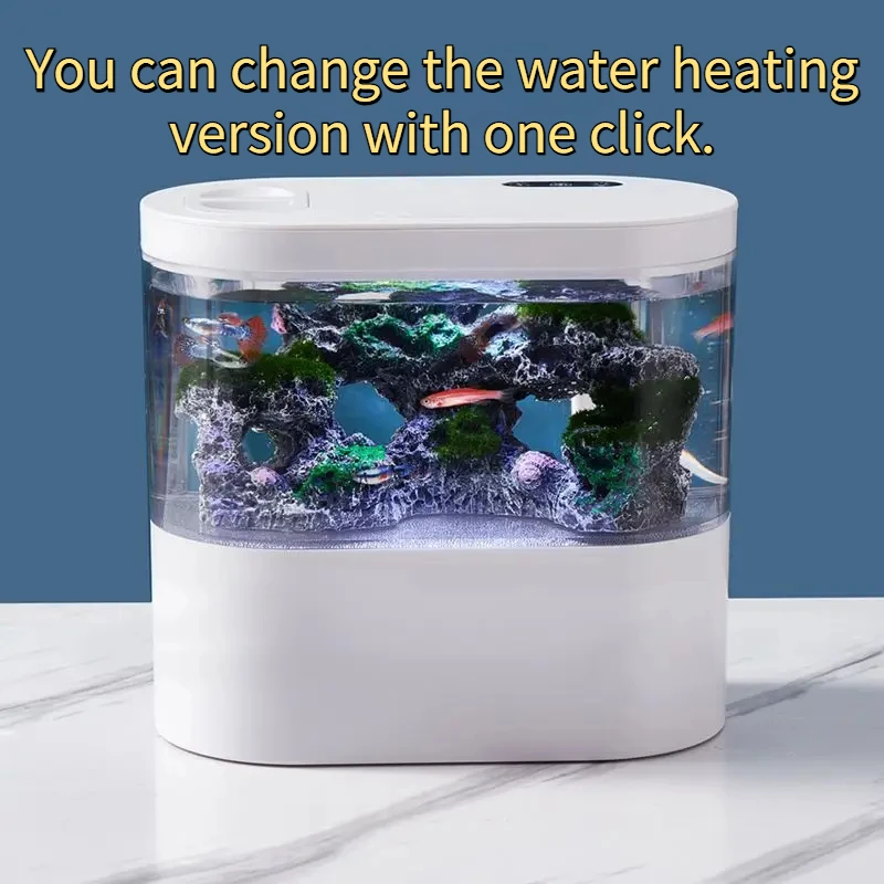 

USB Desktop Fish Tank with Self-Circulating Systemand Filter- Ideal for Goldfish can change the water for heating with one click